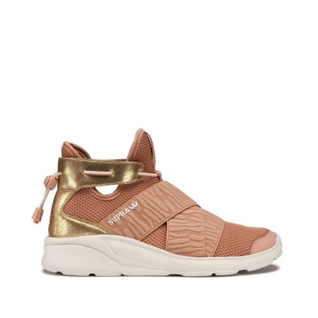 Supra Anevay Brune/Gull Høye Sneakers Dame [NO-5-I642]